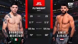 🔴 UFC Fight Night Brandon Moreno vs Amir Albazi  Full Fight amp Highlights  Flyweight Bout [upl. by Nahtanod]