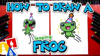 How To Draw A Frog Leaping For Leap Day [upl. by Temp438]