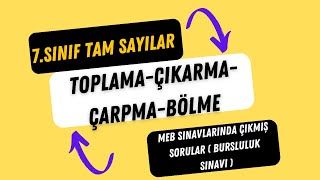 20 SORUDA TAM SAYILARDA 4 İŞLEM MEB BURSLULUK SORULARI [upl. by Lemyt]