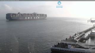 CMA CGM MARCO POLO  Cuxhaven Webcam 20112014 Full HD [upl. by Airla253]