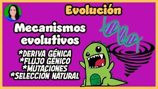 Mecanismos evolutivos deriva génica flujo génico mutación y selección natural  Evolución [upl. by Beisel]