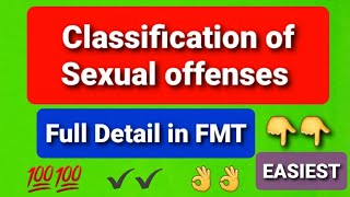 Classification of Sexual offences [upl. by Wendelin]