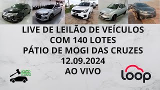 LIVE DE LEILÃO DE VEÍCULOS NO LOOP COM 140LOTES DO DIA 12092024 [upl. by Yaluz]