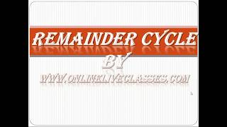 Remainder Cycle  Online Live Classes  Online Test Series [upl. by Hanala13]