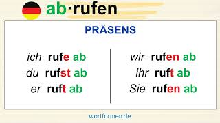 Konjugation des Verbs „abrufen“ in allen Zeitformen und allen Modi [upl. by Moses]