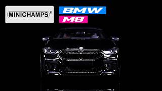 2020 BMW M8 Coupe Black Metallic with Carbon Top 118 Diecast Model Car by Minichamps [upl. by Atiuqcir]