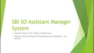 SBI SO Assistant Manager System Preparation  Imp Concept amp MCQ on Paging sbiso operatingsystem [upl. by Egrog]