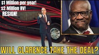 John Oliver Offers CORRUPT Clarence Thomas 1 MILLION a year to resign politics johnoliver [upl. by Secilu]