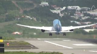 Crazy Steep St Maarten SXM 787 Dreamliner Takeoff [upl. by Gerger393]