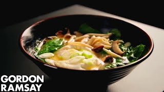 Noodle Soup With Poached Eggs amp Spring Onions  Gordon Ramsay [upl. by Danyette]