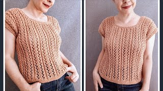 Blusa FÁCIL a dos agujas para mujer ¡Paso a paso [upl. by Enomahs48]