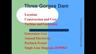 Three Gorges Hydro Project Cost and Sponsorship Turbine amp Generator Specification Energy SLD [upl. by Asa430]