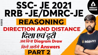 SSC JERRB JEDMRC JE 2021  Reasoning  Direction and Distance 2 [upl. by Em]