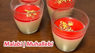 Malabi Pudding  Muhallebi Recipe  by cooking with fa [upl. by Acebber757]