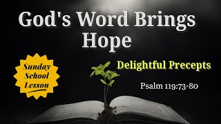 Sunday School Lesson  July 21 2024  Gods Word Brings Hope  Delightful Precepts [upl. by Beuthel]