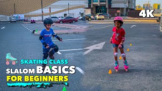 Slalom Basics for Beginners  Rollerblades  Skating Class 4K [upl. by Seilenna]