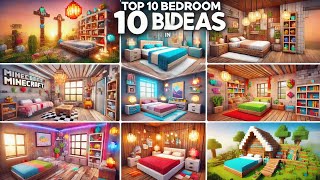 MINECRAFT 10 BEDROOM BUILD HACKS AND IDEAS [upl. by Tat312]