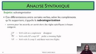 Traitement automatique des langues 67 Analyse syntaxique  syntagme verbal [upl. by Carolus487]