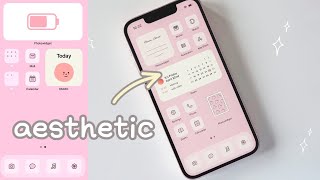 Customize Your iPhone • Pink Aesthetic 🎀 IOS15 • Best Widgets 💗 [upl. by Ahsinik]