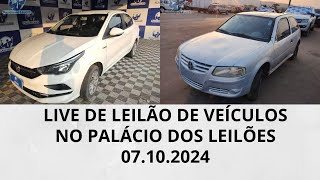 LIVE DE LEILÃO DE VEÍCULOS NO PALÁCIO DOS LEILÕES DIA 07042024 [upl. by Murage]