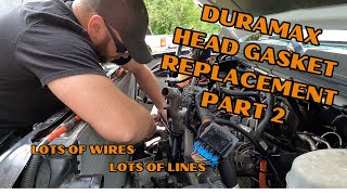 DURAMAX HEAD GASKET REPLACEMENT PART 2 [upl. by Thorbert]