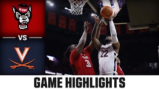 NC State vs Virginia Game Highlights  202324 ACC Mens Basketball [upl. by Fermin195]