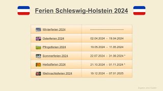 Ferien Schleswig Holstein 2024 [upl. by Betthel]