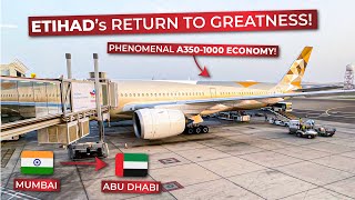 BRUTALLY HONEST  Etihad Airways BRAND NEW Airbus A3501000 ECONOMY CLASS from Mumbai to Abu Dhabi [upl. by Silvestro]