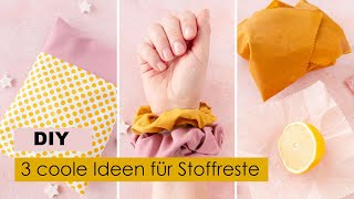 3 DIY Geschenke aus Stoffresten Kirschkernkissen  Haargummi  Bienenwachstücher [upl. by Oivat]