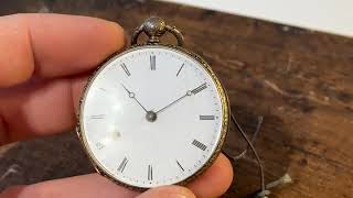 Antique lever pocket watch superbe dial and sterling silver key winding [upl. by Zoilla]