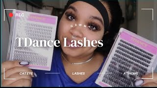 Quick amp Easy Cat Eye Lashes  Bottom Lashes at home with TDance Lashes [upl. by Catina]