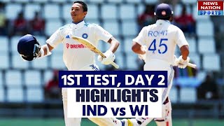 Ind vs Wi Highlights Today Match Highlights  IND vs WI 1st Test Day 2 HighlightsIND vs West Indies [upl. by Toscano]