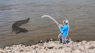 I Caught a MONSTER Catfish at This NEW Spot  The Hunt for a 100LB CATFISH [upl. by Harley]