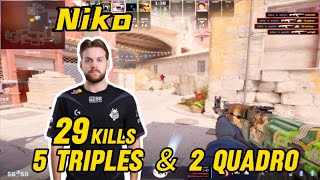 Niko  dominates Inferno  29Kills  5 Triples ＆ 2 Quadro  CS2 Niko [upl. by Itnahs]