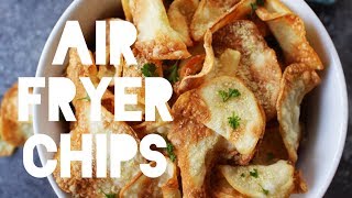 Air Fryer Chips  Vegan Garlic Parm Flavor [upl. by Nimrac]