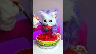 Meloncho Madness 😼🍉 Moms Watermelon Surprise from the Cat foodprank [upl. by Chelsey]