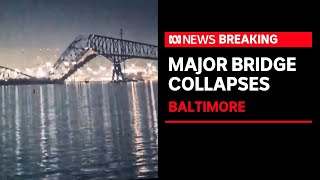 Bridge in Baltimore collapses after being hit by a ship  ABC News [upl. by Accalia]