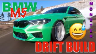 FORZA HORIZON 5 😳CRAZY BMW M5 DRIFT BUILD😳 1215HP 2018 BMW M5 DRIFTTUNE BUILD [upl. by Sukey]