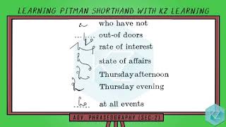 All Advance Phraseography Dictation  Pitman Shorthand  KZ Learning [upl. by Midas]