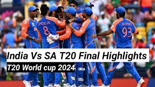 India Vs South Africa T20 final Highlights 2024  SA Vs India world cup final 2024 highlights [upl. by Ashely]