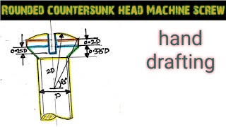 Rounded countersunk head machine screw drawing Engineering and poetry [upl. by Radburn]