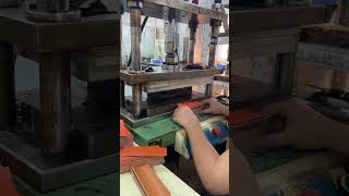 Hot Press Molding Process oem jdleathergoods [upl. by Brena]