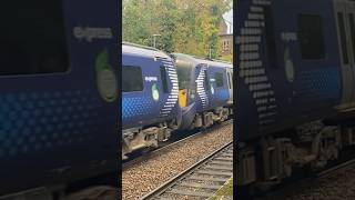 385017 and 385002 departing Motherwell for Lanark 111024 train trainspotteruk scotrail [upl. by Ocram287]