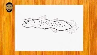 how to draw coelacanth fish step by step [upl. by Launam]