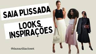 Saia Plissada Looks inspirações [upl. by Akimrehs]