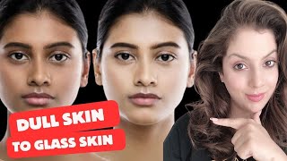 Dull Skin to Glass Skin in 7 days Full skincare routine demo video [upl. by Kellie]