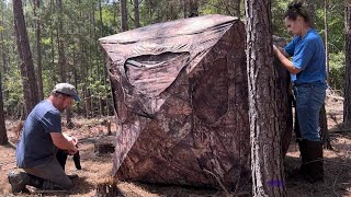 Ameristep Silent Brick House Ground Blind Setup [upl. by Donetta]