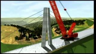 3D Visualisation of Millau Viaduct construction [upl. by Glory947]