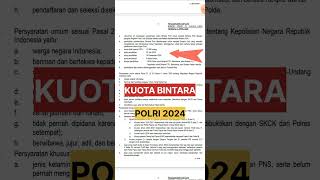 Cek Kuota BINTARA POLRI 2024 shorts penerimaanpolri2024 [upl. by Ias308]