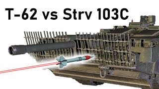 Strv 103 BAR ARMOUR SIMULATION  T62 vs STank  115mm 3BM3 APFSDS Armour Piercing Simulation [upl. by Eusassilem139]